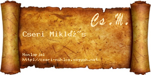 Cseri Miklós névjegykártya